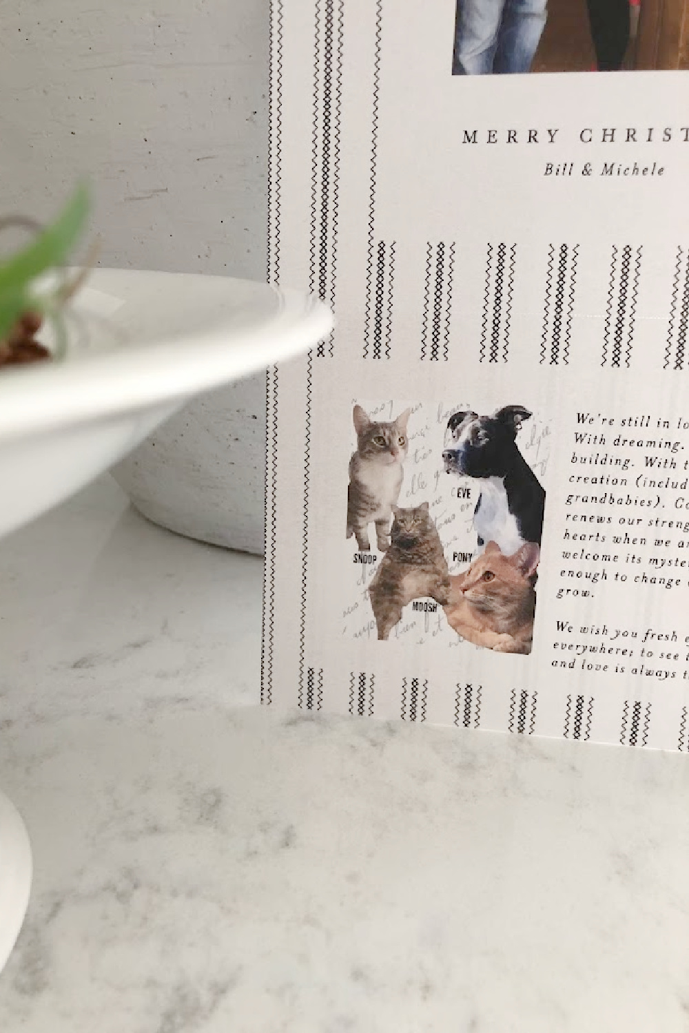 Farmhouse linen ticking stripe holiday cards from minted - Hello Lovely Studio. #holidaycards #customholidaycards #mintedchristmascards