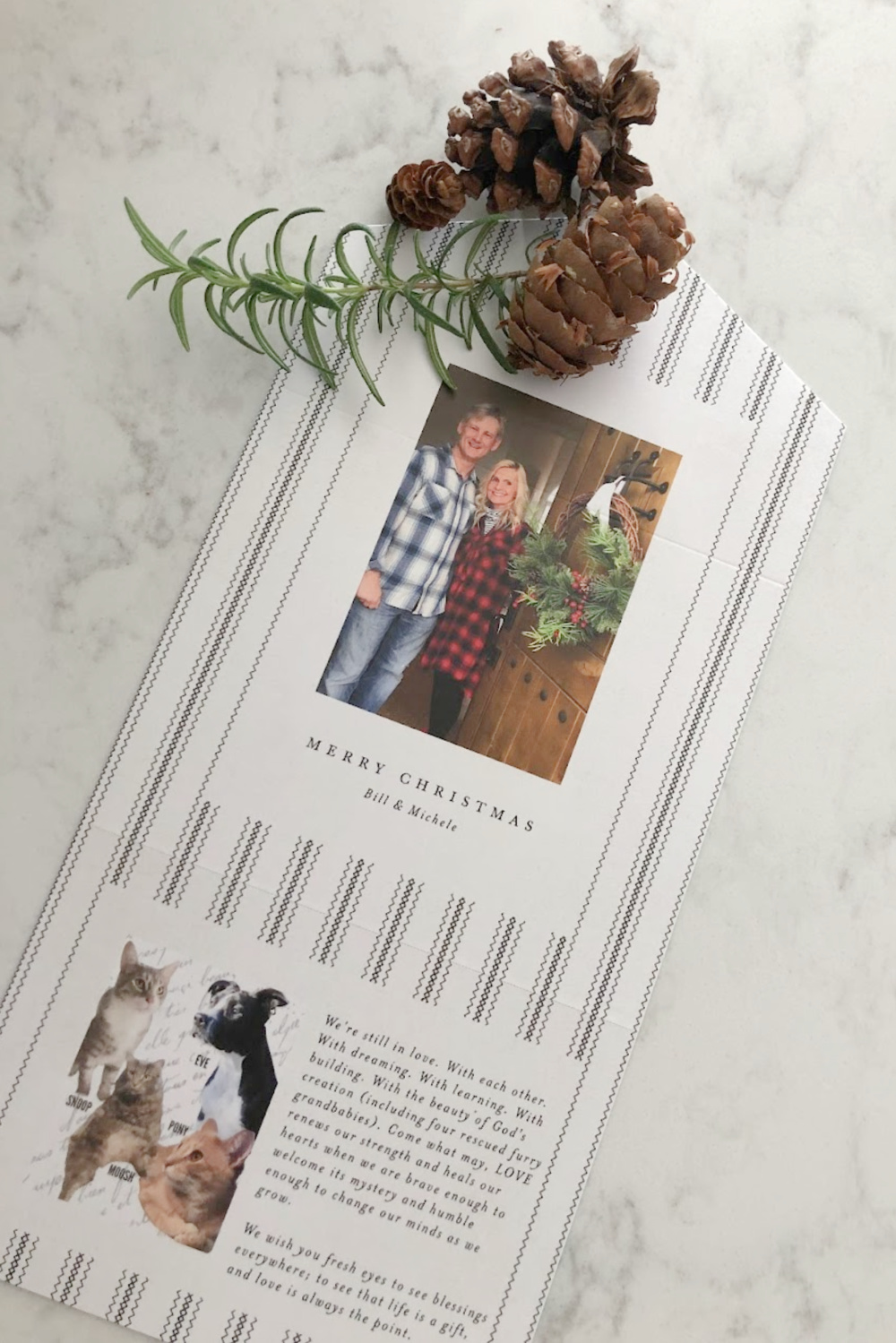 Farmhouse linen ticking stripe holiday cards from minted - Hello Lovely Studio. #holidaycards #customholidaycards #mintedchristmascards