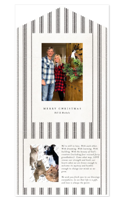 Hello Lovely's holiday card 2021 from Minted (all in one farmhouse linen).