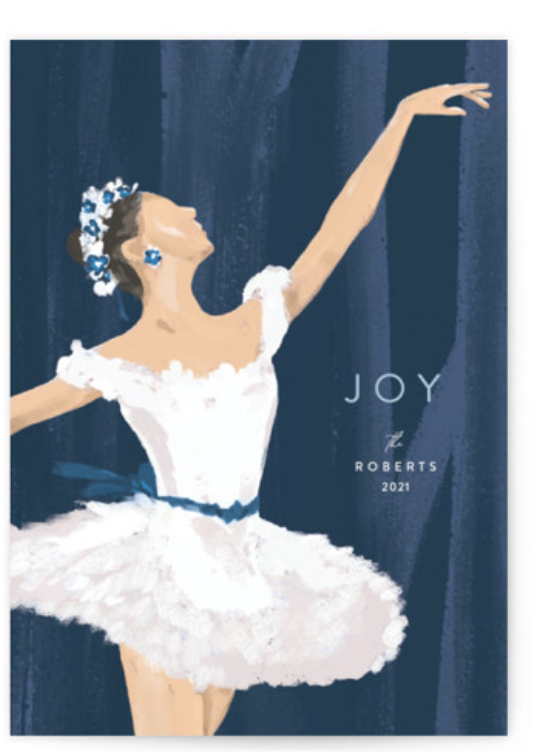 Joyful Ballerina holiday card from Minted inspired by The Met.