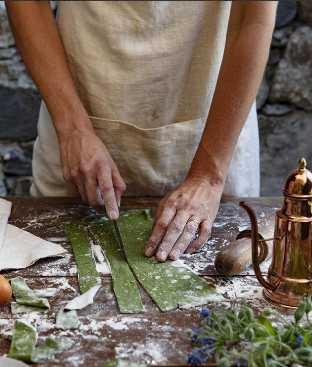Laurel Evans in Liguria The Cookbook (Rizzoli, 2021) - photo by @emilioscoti. #homemadepasta #chefphoto