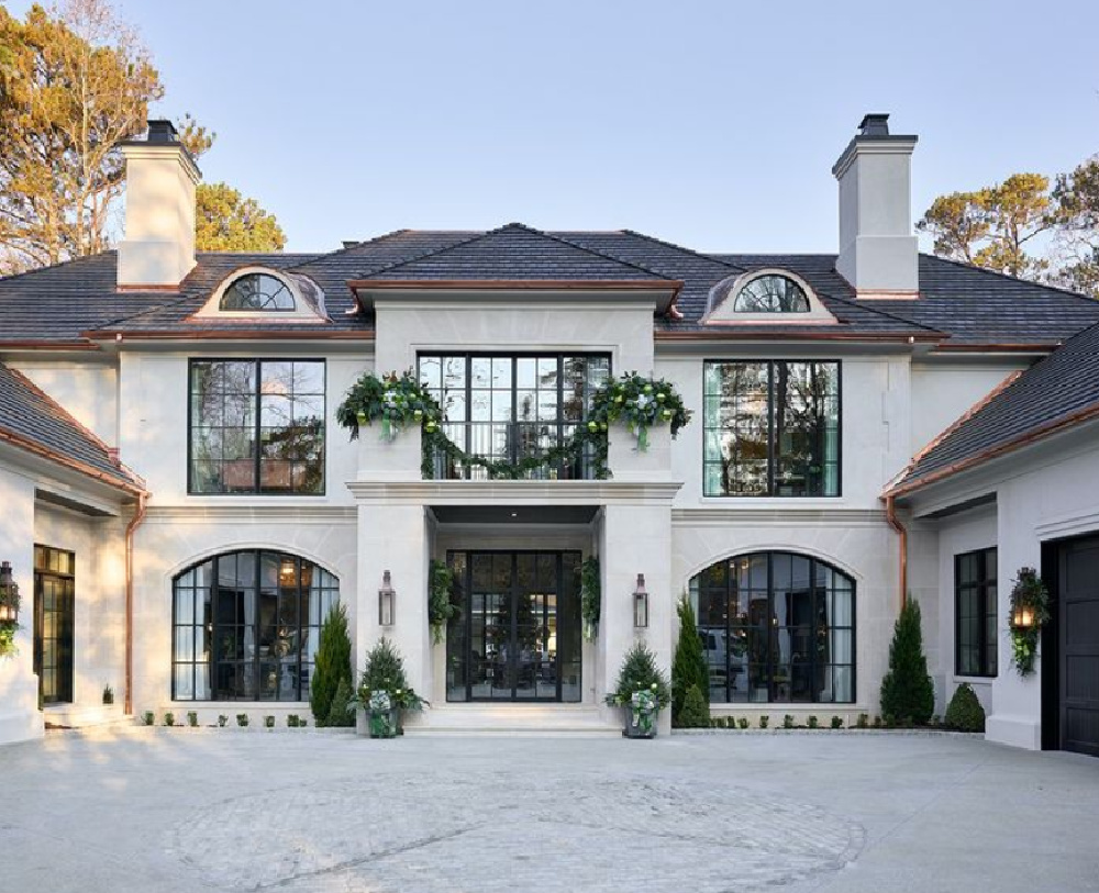 Atlanta Home for the Holidays Designer Showhouse exterior - a lovely 11,000 s.f. Buckhead home. #houseexteriors