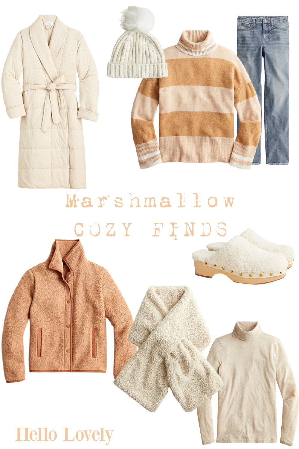 Marshmallow Cozy Finds: fuzzy wuzzy comfort for you from J. Crew on Hello Lovely.