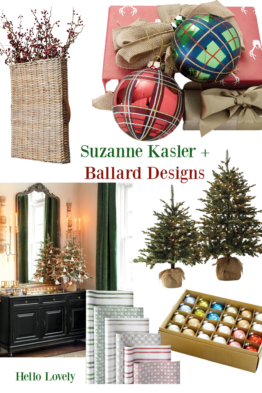 Suzanne Kasler Ballard Designs holiday decor banner on Hello Lovely
