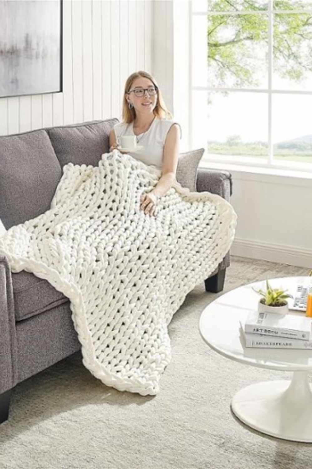 Blanquil chunky weighted blanket.
