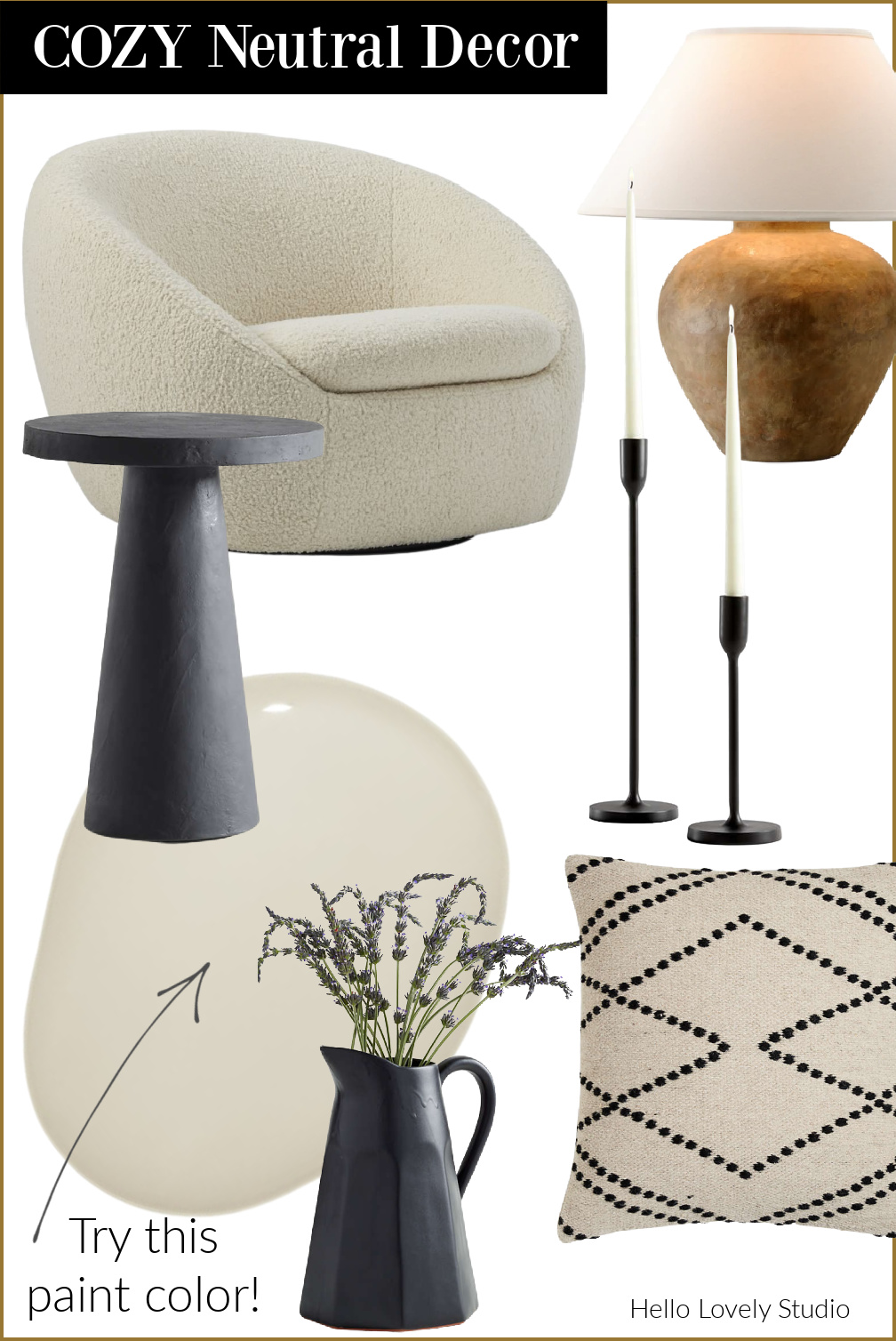 Cozy Neutral Decor for Home - Hello Lovely Studio. #interiordesign #furniture #decoratingideas
