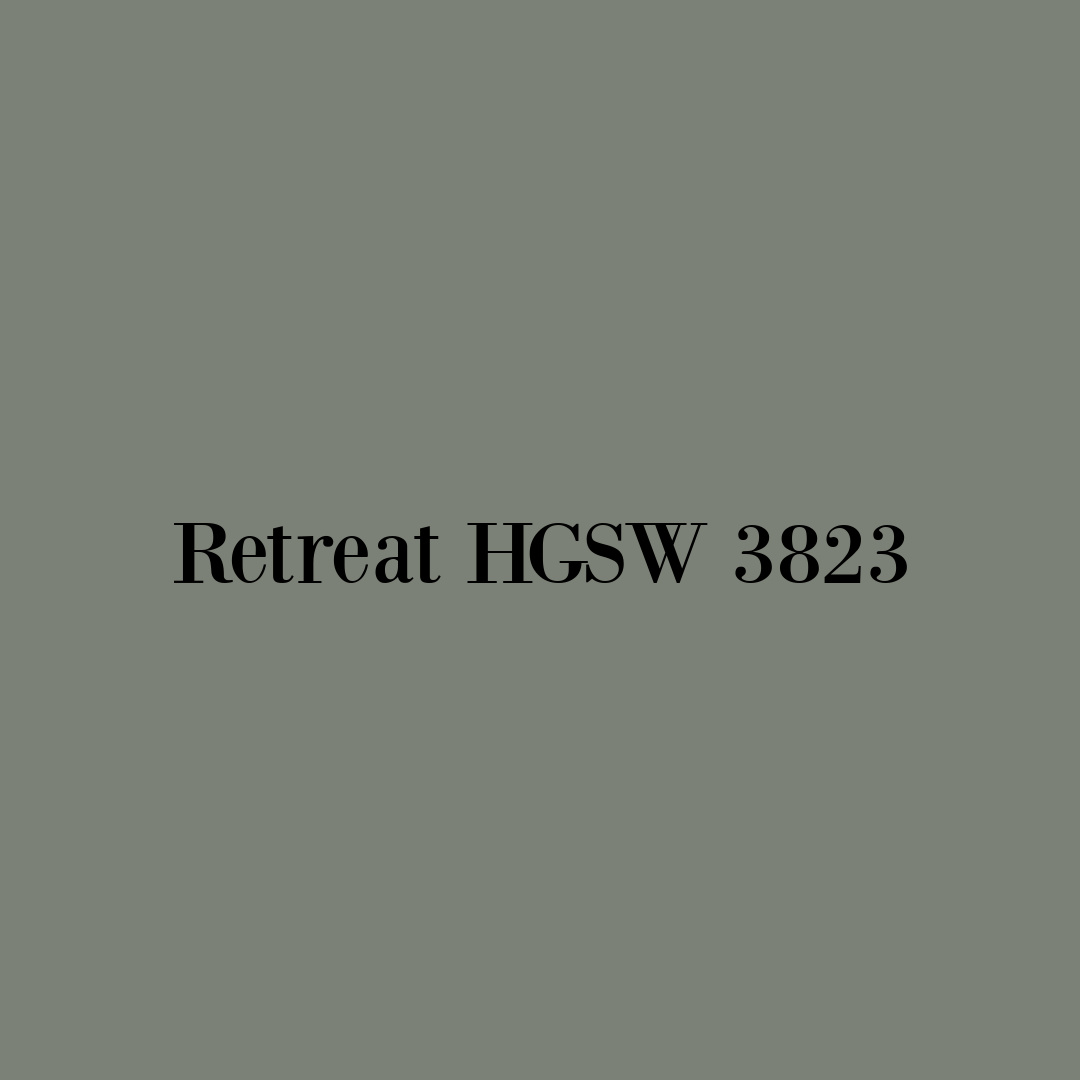 Retreat paint color (HGSW 3823) is an earthy tranquil soothing green-gray. #retreat #paintcolors