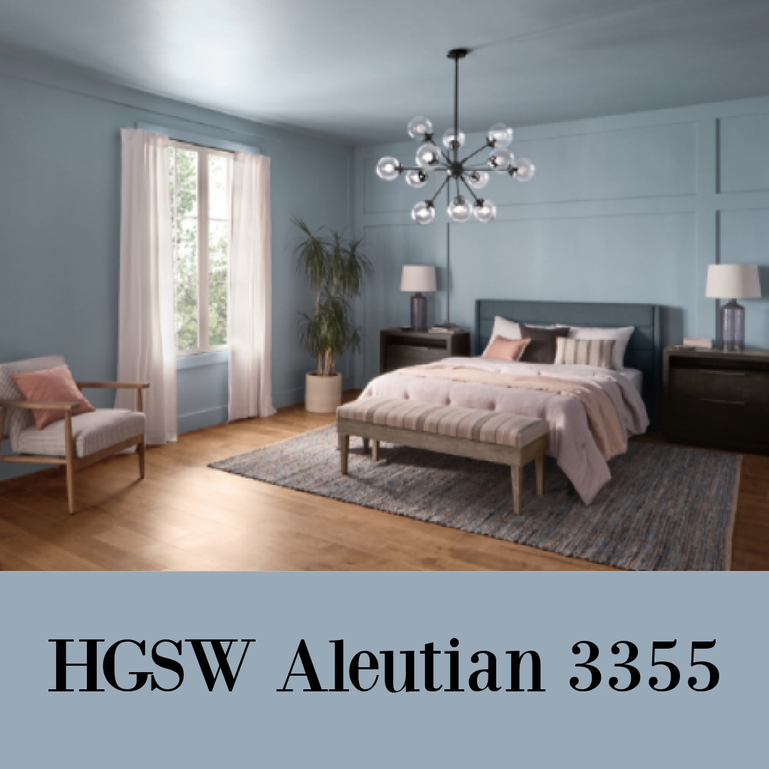 Aleutian paint color (HGSW 3355) is a tranquil sophisticated blue-gray. #aleutian #hgswaleutian #paintcolors