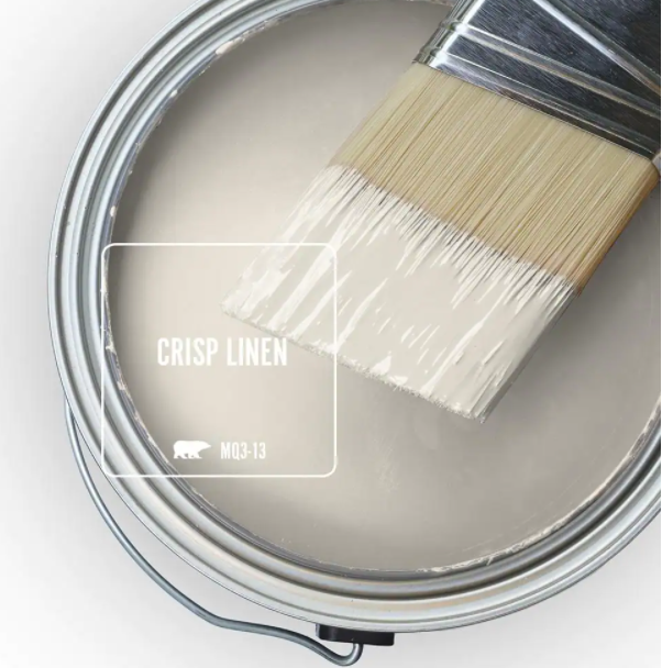 Behr Crisp Linen is a warm white paint color that reminds me of white sand or even limestone. #behrcrisplinen #crisplinen #whitepaintcolors