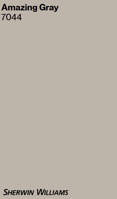 SW Amazing Gray - Sherwin-Williams paint color swatch. #swamazinggray