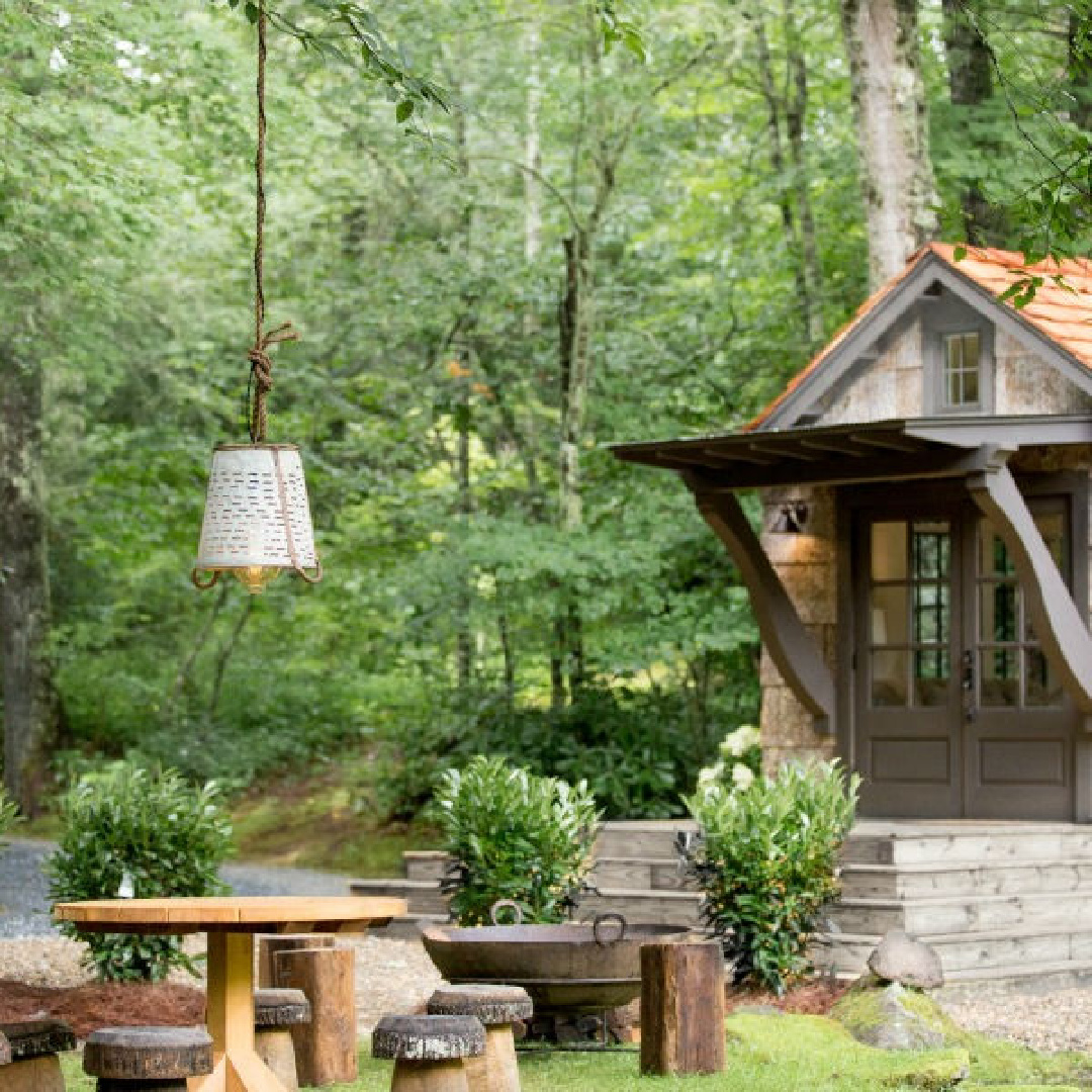 Jeffrey Dungan designed tiny house with finely crafted Low Country style -one of the cottages at The Retreat at Oakstone in Tennessee. #tinyhousedesign