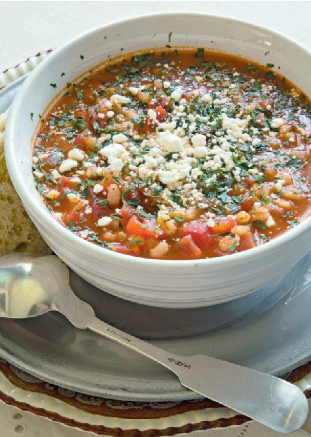 Delicious bowl of tomato soup in THE ART OF PANTRY COOKING by Ronda Carman (Rizzoli, 2022).