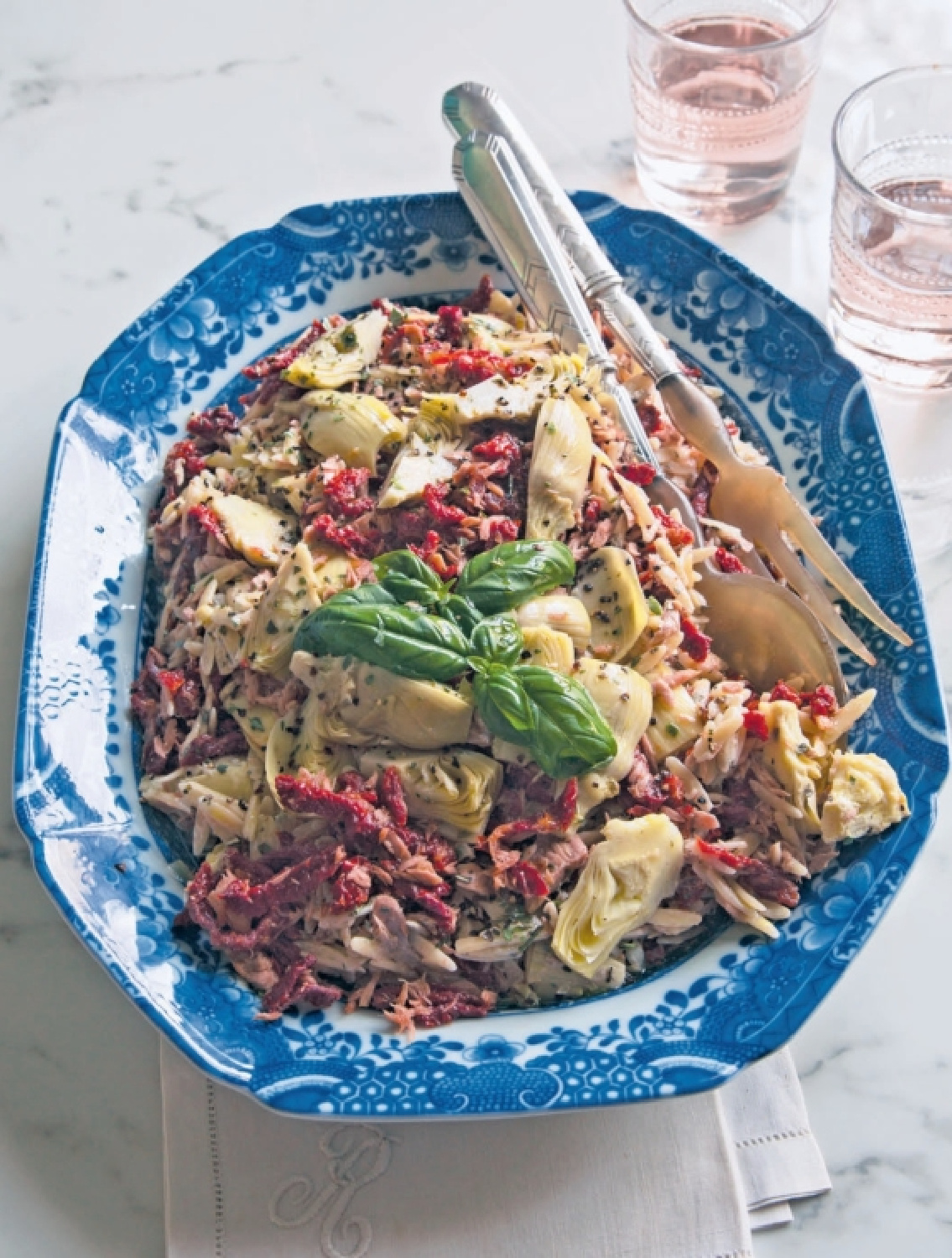 A beautiful blue dish of deliciousness from THE ART OF PANTRY COOKING by Ronda Carman (Rizzoli, 2022).