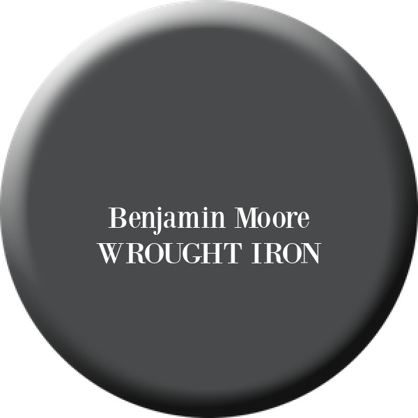 Benjamin Moore Wrought Iron paint color swatch. #blackpaintcolors #wroughtironpaintcolor
