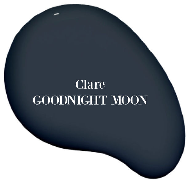 Clare Goodnight Moon black paint color  is a dark and strong midnight  blue reminiscent of the sky. #blackpaintcolors #claregoodnightmoon #midnightblue #paintcolors