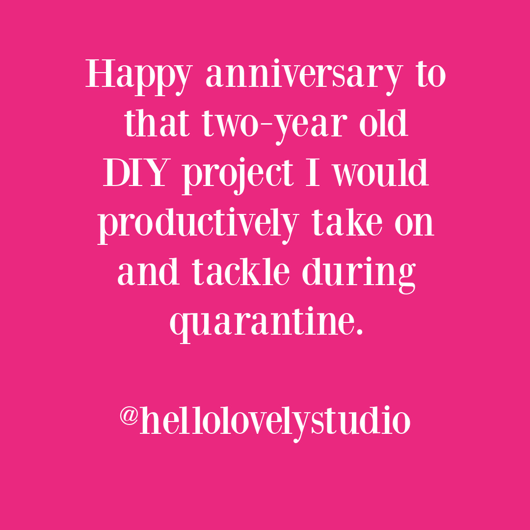 Funny DIY quote and humor about quarantine projects - Hello Lovely Studio. #funnytweets #diyhumor #homeimprovementhumor