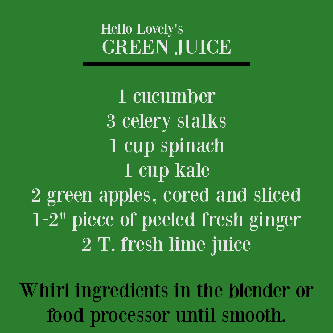 Green juice recipe - Hello Lovely Studio. #greenjuicerecipe