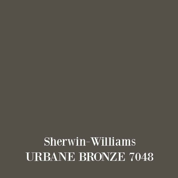 Urbane Bronze Sherwin-Williams off black dark charcoal paint color swatch. #urbanebronze #swurbanebronze