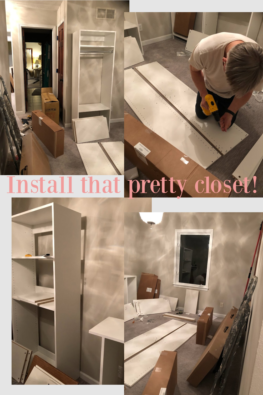 DIY closet project to transform a little bedroom into a cloffice dressing room - Hello Lovely.