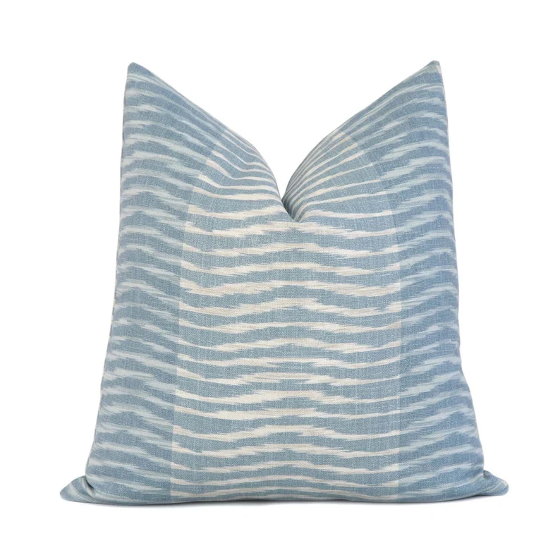 Thibaut Wavelet Aqua Throw Pillow Cover, ChloeandOlivePillows on Etsy