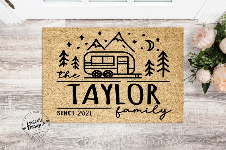 RV camper doormat from EnCoir Designs on Etsy. #retrocampers #camplife