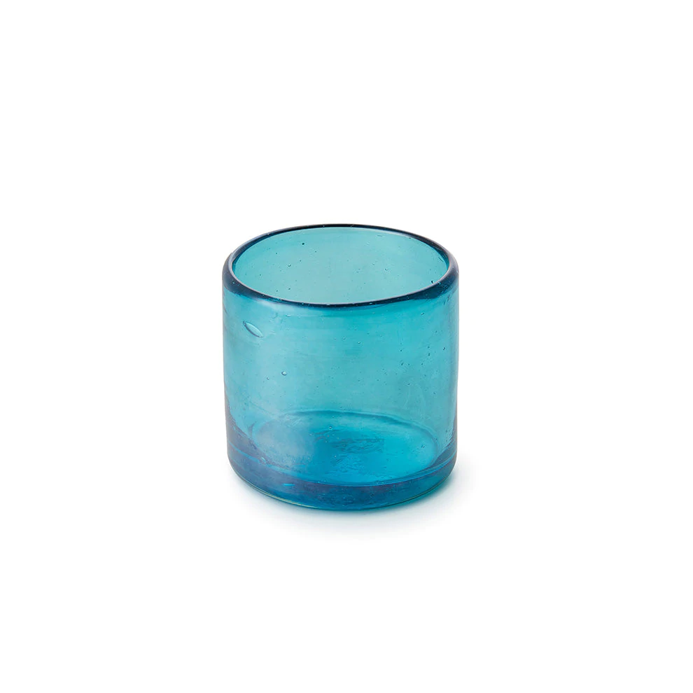 Handmade turquoise tumbler made in Mexico, St. Frank