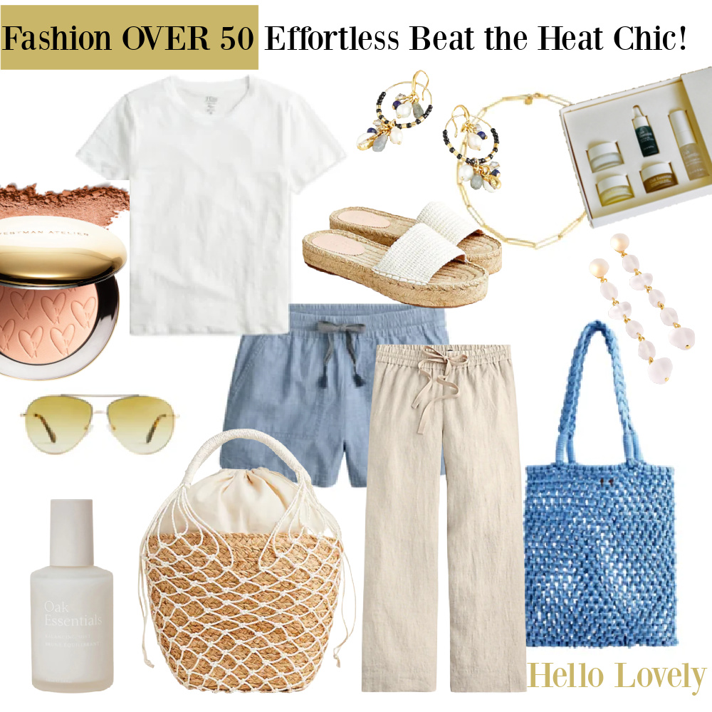 Fashion Over 50: Effortless Beat the Heat Chic on Hello Lovely. #fashionover50 #summerfashion #over50fashion
