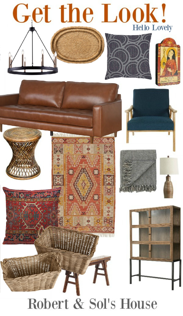 Robert and Sol's Living Room: Get the Look on Hello Lovely. #robertandsol #getthelook #graceandfrankie