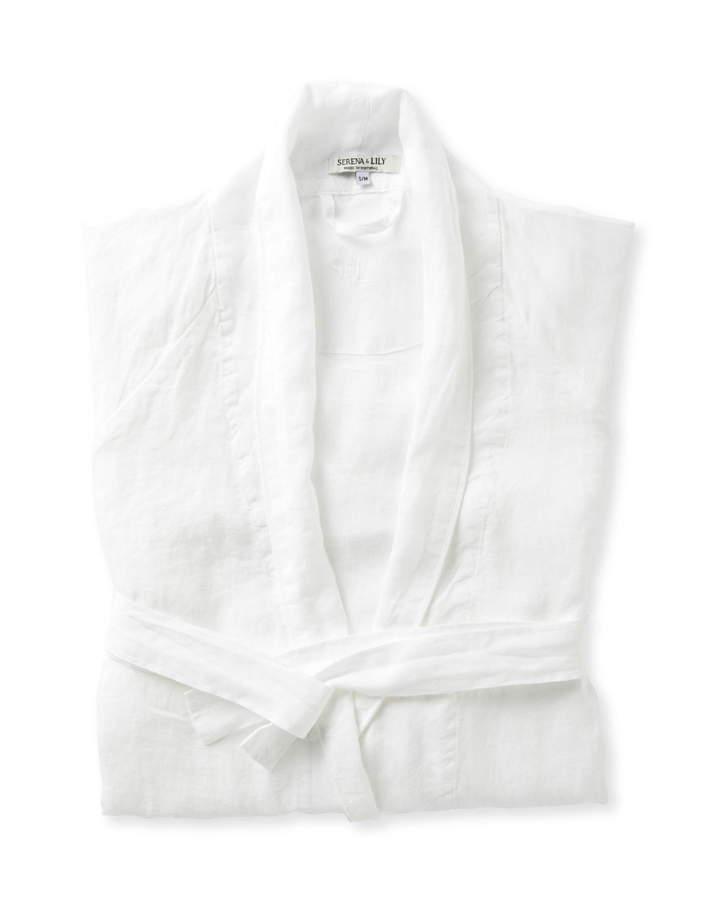 Positano white linen robe, Serena & Lily