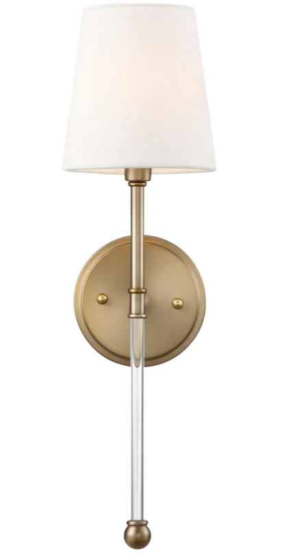 Burnished brass wall sconce for a Modern French look. #lightfixtures #sconces