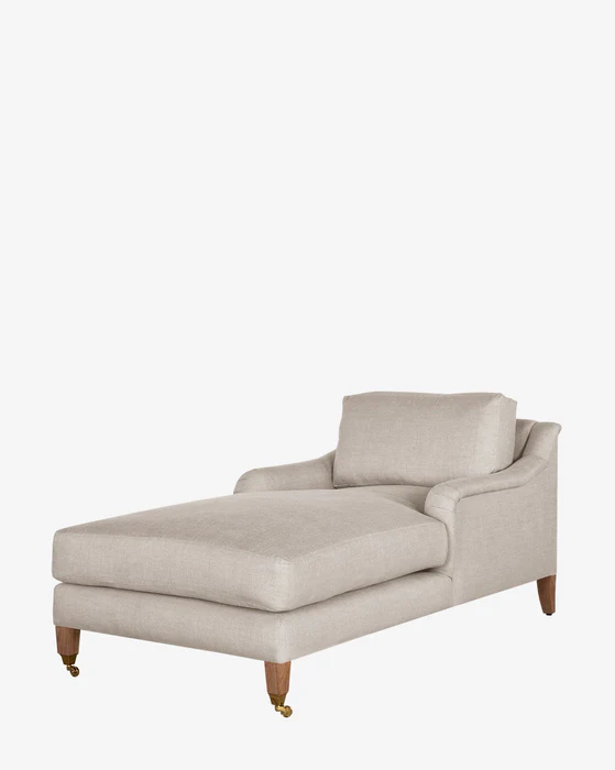 Lucille English Roll Arm Chaise Lounge, McGee & Co #linenchairs #livingroomfurniture