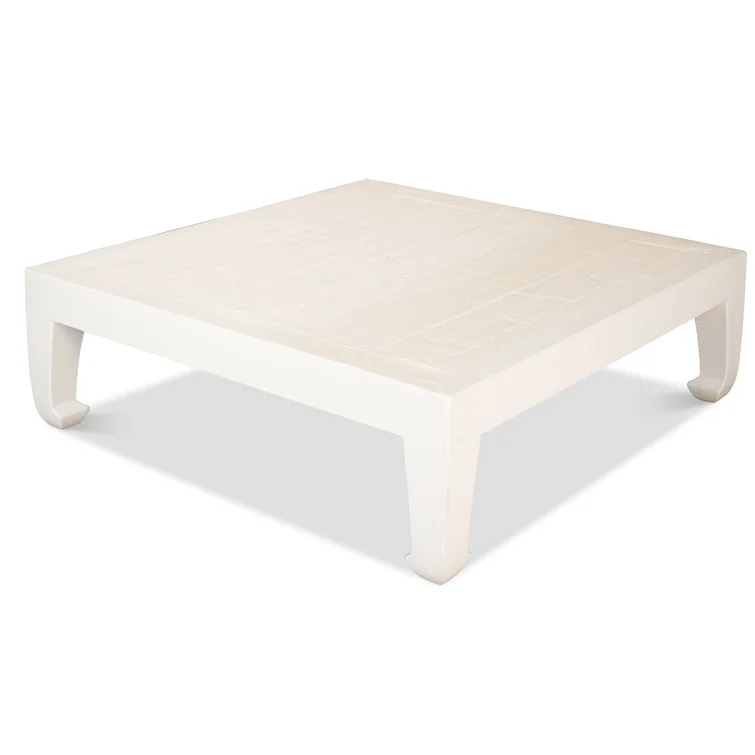 Classic white Chinese coffee table, Sarreid