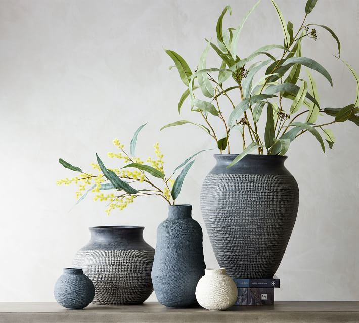 Frasier collection ceramic vases, slate - Pottery Barn