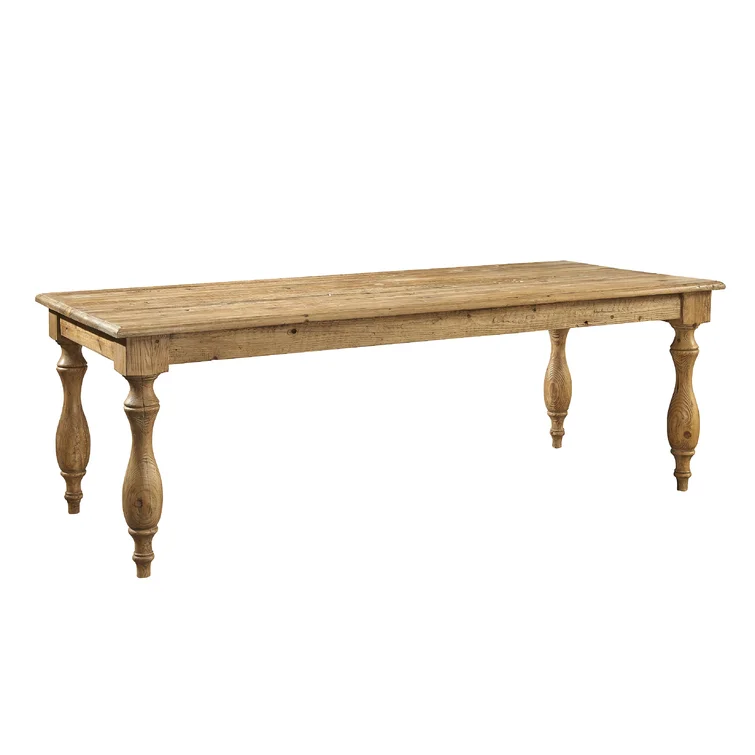 Solid pine rustic wood farm table for a French country dining room. #farmtables #frenchcountry