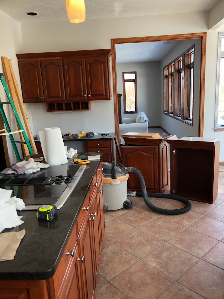 Kitchen during Georgian renovation