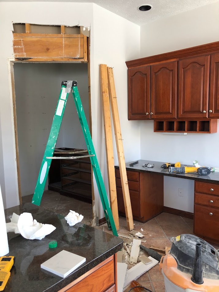 Kitchen pantry demo during Georgian renovation