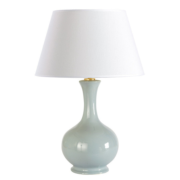 French Blue gourd lamp designed by Suzanne Kasler for Ballard. #gourdlamps #paleblue