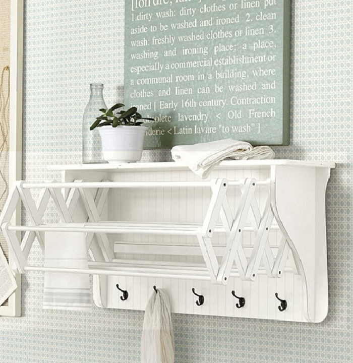 Laundry room drying rack from Ballard Designs. #laundryrooms #laundrydecor