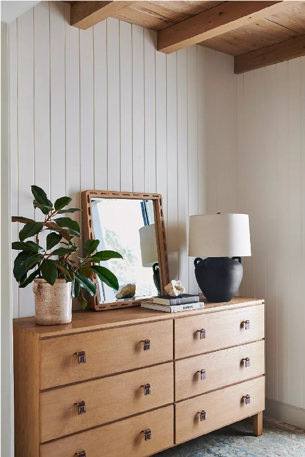 Amber Lewis designed bedroom dresser, mirror, and lamp - Anthropologie. #bedroomdfurniture #amberlewis #laidbackluxe