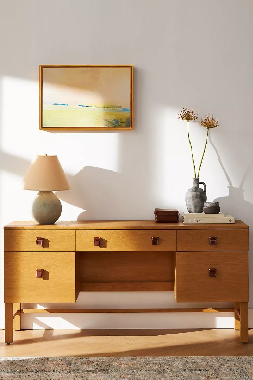 Sunfair executive desk designed by Amber Lewis. #desks #modernrustic #homeoffice