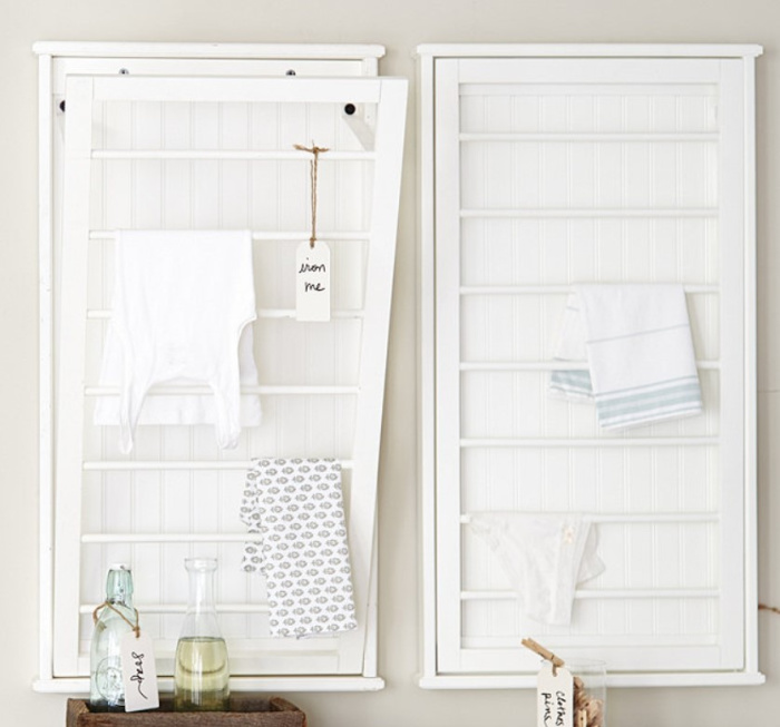 Laundry room drying rack from Ballard Designs. #laundryrooms #laundrydecor