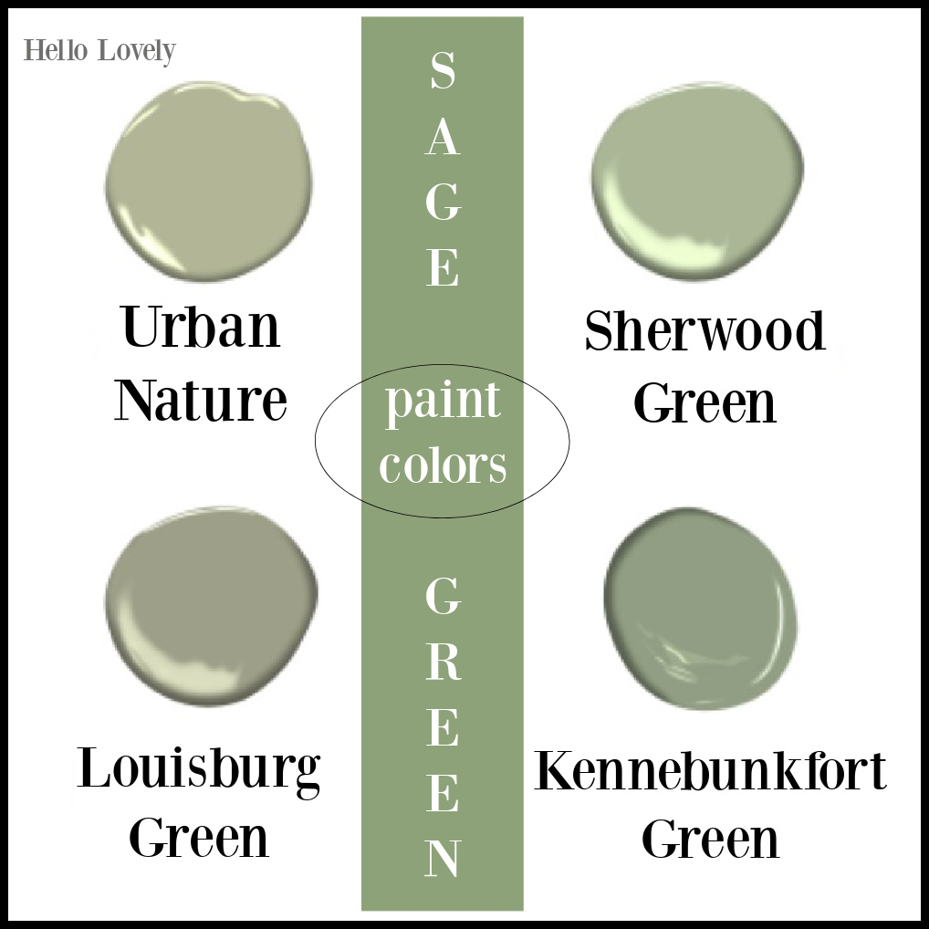 Sage Green paint colors from Hello Lovely Studio. #greenpaintcolors #sagegreen