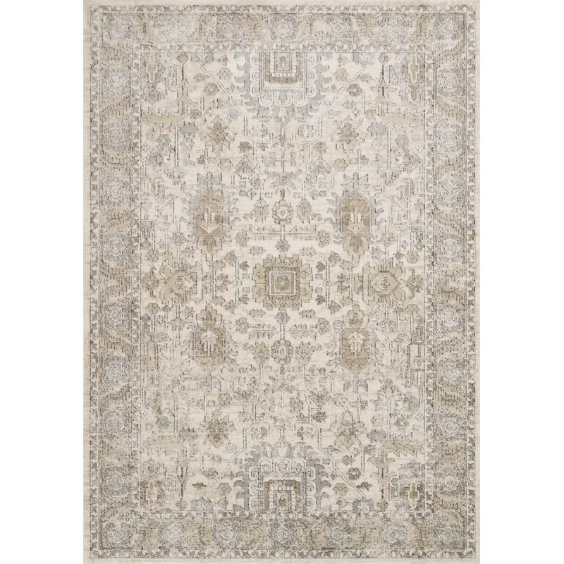 Charlton Home Sagefield ivory/beige/gray area rug