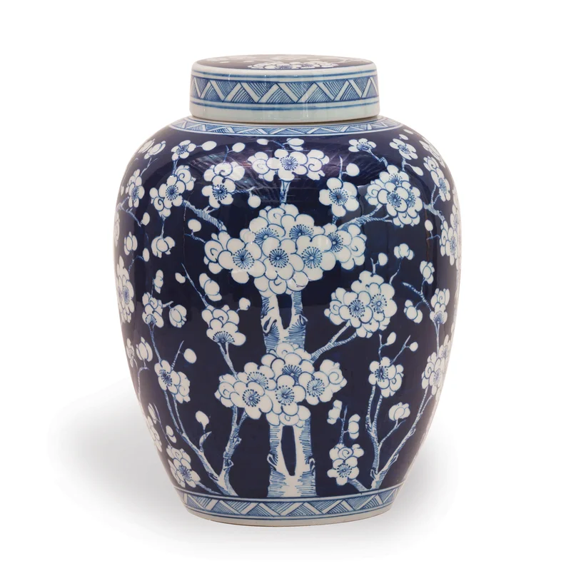 Sakura blue ginger jar