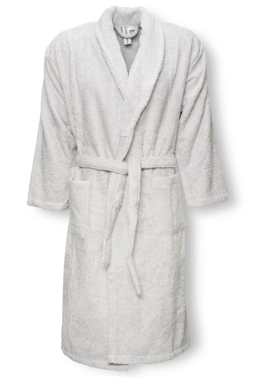 Luxury terrycloth bathrobe in Silver Grey from Zig Zag Zurich. #terryrobe #bathrobes