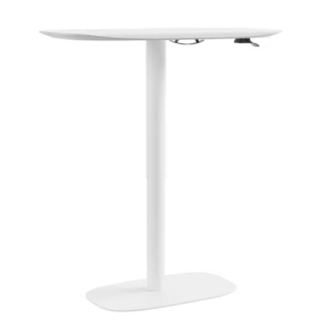 Soma Lift Desk from BDi - white on oak adjustable desk. #homeoffice #liftdesks