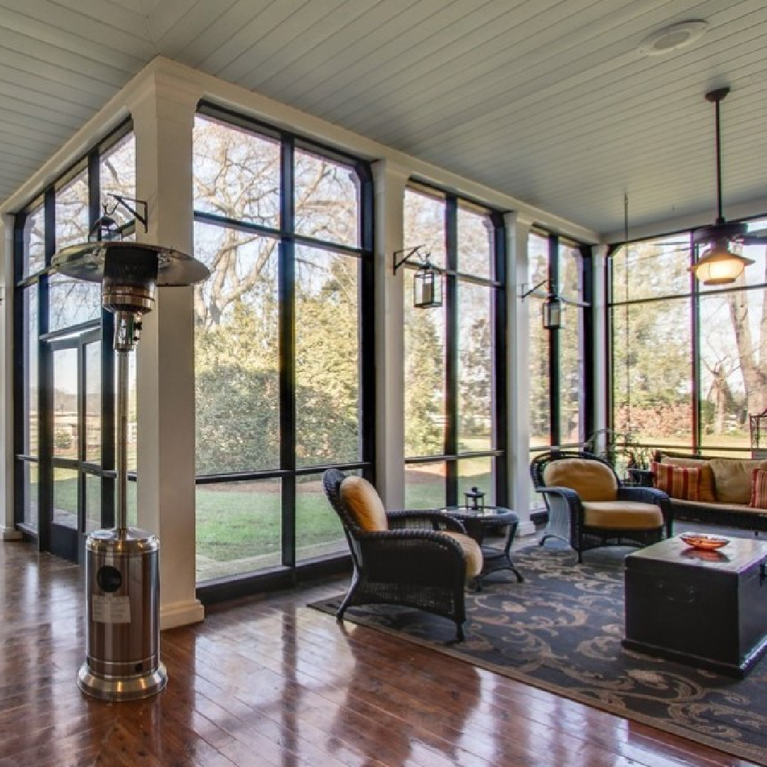 Back porch at 3200 Del Rio Pike in Franklin - Meeting of the Waters house. #historichomes #franklintn