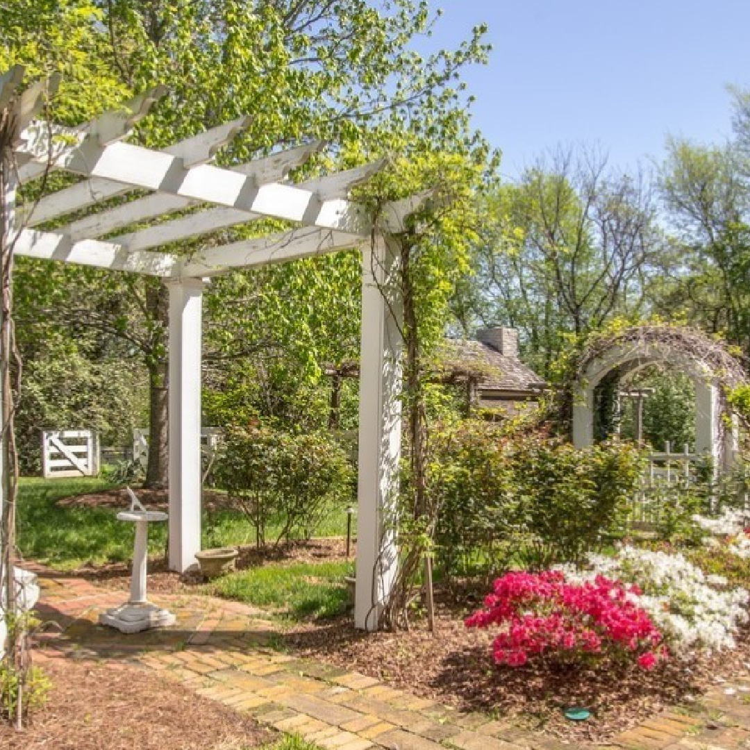 Pergola and rose arbor - 3200 Del Rio Pike in Franklin - Meeting of the Waters house. #historichomes #franklintn