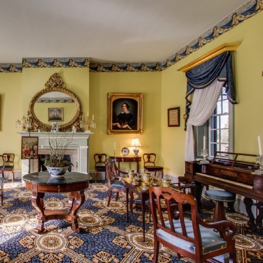 Restored parlor - 3200 Del Rio Pike in Franklin - Meeting of the Waters house. #historichomes #franklintn