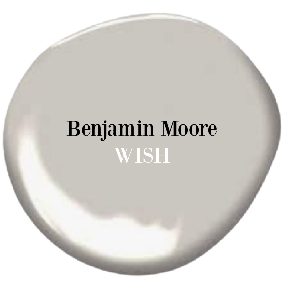 Benjamin Moore WISH paint color swatch. #benjaminmoorewish #graypaintcolors